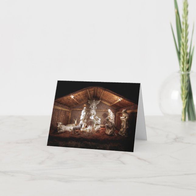 Cartes Pour Fêtes Annuelles Noël Avent Jésus Nativité Manger Scène (Devant)