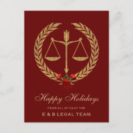 Cartes Pour Fêtes Annuelles Noël avocat simple rouge