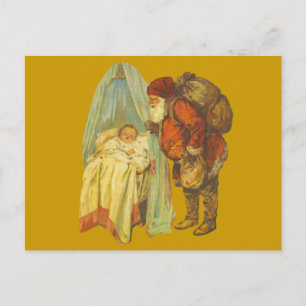 Cartes Pour Fêtes Annuelles Noël Baby Santa Clause Vintage
