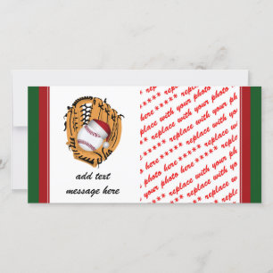 Cartes Pour Fêtes Annuelles Noël Baseball Mitt et Ball