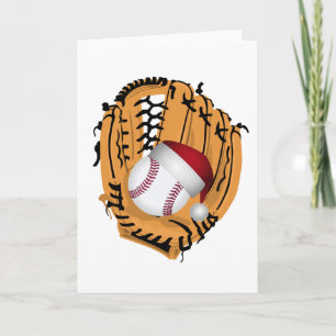 Cartes Pour Fêtes Annuelles Noël Baseball Mitt et Ball