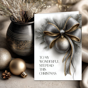 Cartes Pour Fêtes Annuelles Noël Beau-Père Arc en Argent et Or