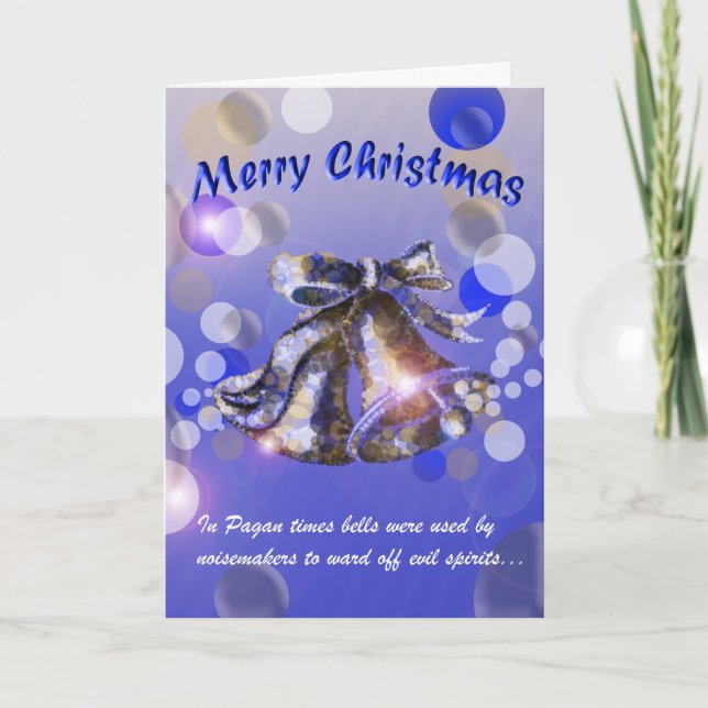 Cartes Pour Fêtes Annuelles Noël Bell (bleue) (Devant)
