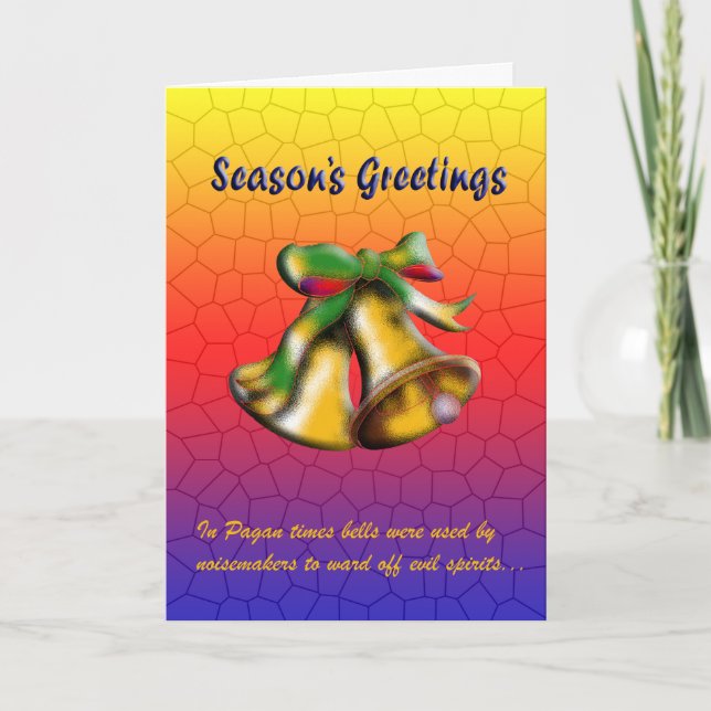 Cartes Pour Fêtes Annuelles Noël Bell (or) (Devant)