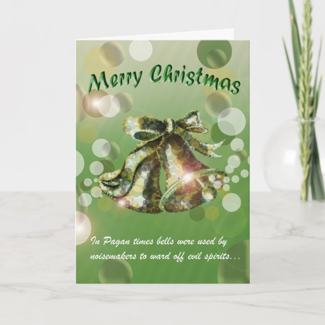 Cartes Pour Fêtes Annuelles Noël Bell (vert) (Devant)