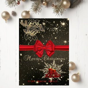 Cartes Pour Fêtes Annuelles Noël Bells élégant, bougies, arc rouge