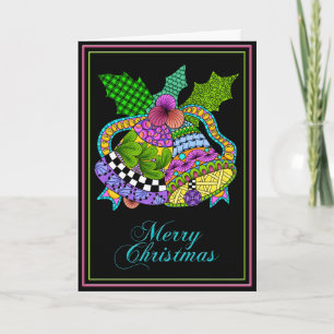 Cartes Pour Fêtes Annuelles Noël Bells tordent le noir