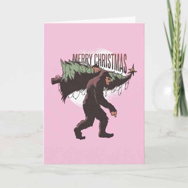 Cartes Pour Fêtes Annuelles Noël Bigfoot (Devant)