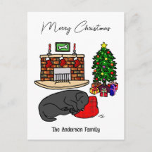 Noël Black Labrador Dormait