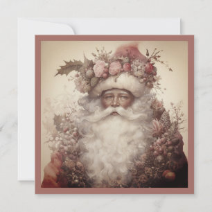 Cartes Pour Fêtes Annuelles Noël Black Père Noël - Rococo & Rose Floral