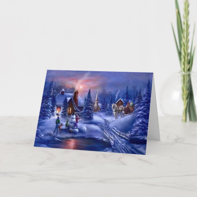 Cartes Pour Fêtes Annuelles Noël blanc (Devant)