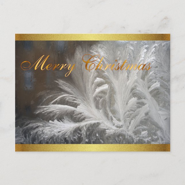 Cartes Pour Fêtes Annuelles Noël blanc et or (Devant)