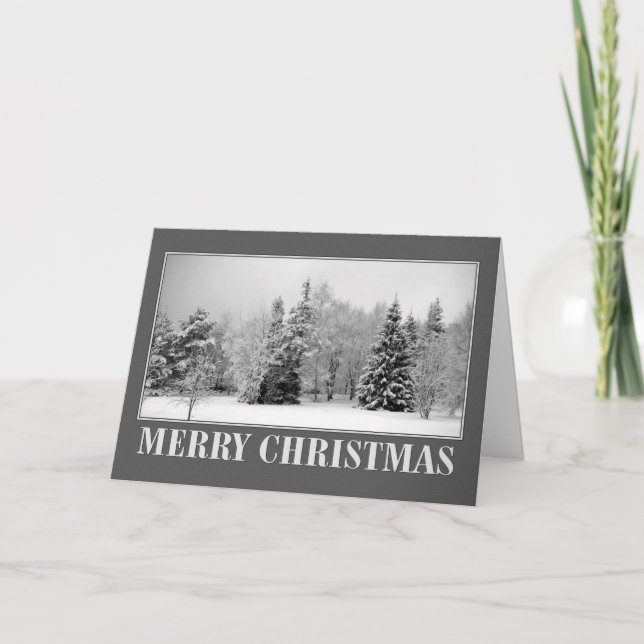 Cartes Pour Fêtes Annuelles Noël blanc neige (Devant)