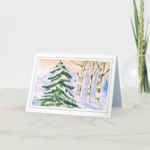 Cartes Pour Fêtes Annuelles Noël blanc sur la scène hivernale