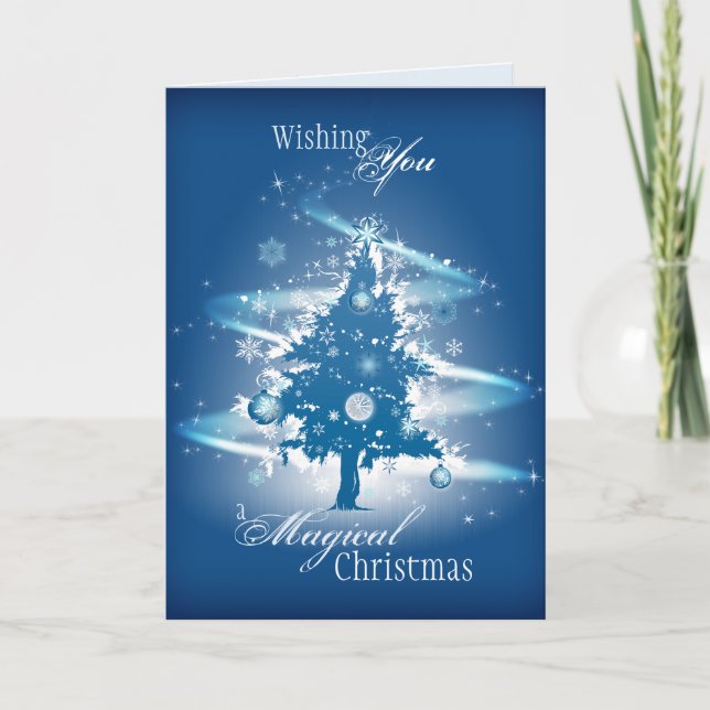 Cartes Pour Fêtes Annuelles Noël bleu (Devant)