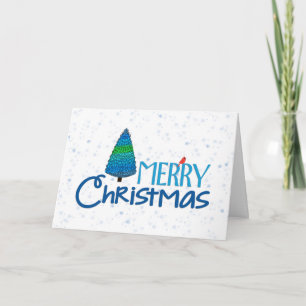 Cartes Pour Fêtes Annuelles Noël Bleu Cardinal Rouge voeux de Noël