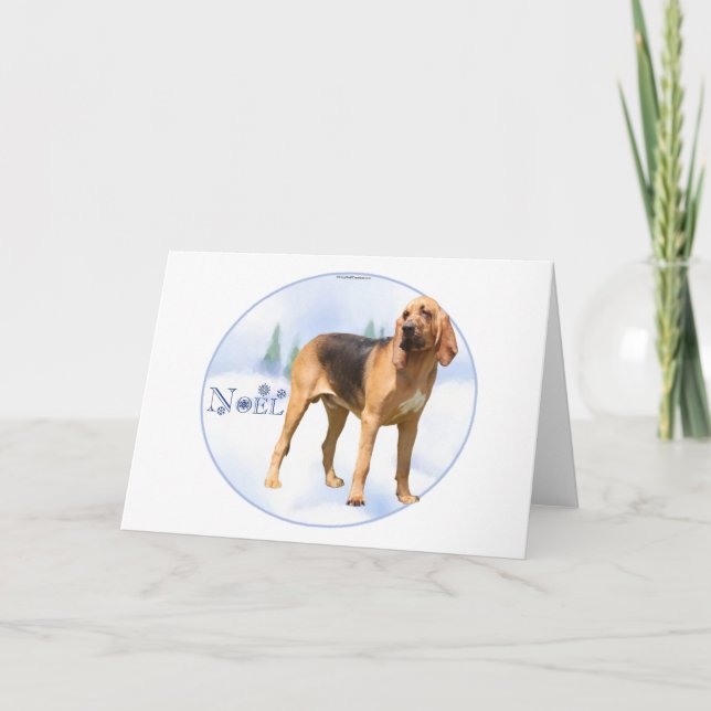 Cartes Pour Fêtes Annuelles Noel Bloodhound (Devant)