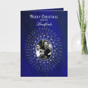 Cartes Pour Fêtes Annuelles Noël Blue Elegance Salutation - Insertion photo
