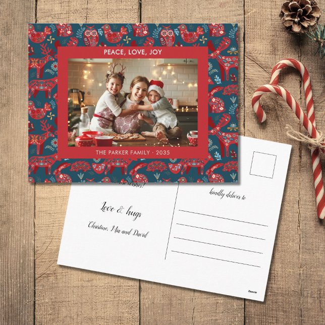 Cartes Pour Fêtes Annuelles Noël Bois Animaux Folk Art (Créateur téléchargé)