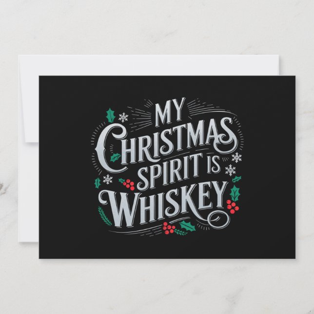 Cartes Pour Fêtes Annuelles Noël Boisson Amateurs de Whisky Buveur Citation  (Devant)