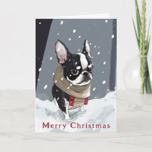 Cartes Pour Fêtes Annuelles Noël Boston Terrier