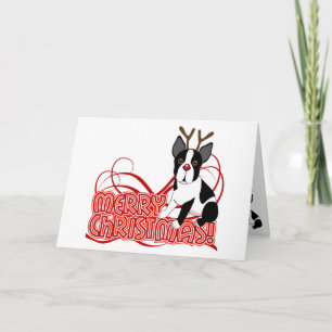 Cartes Pour Fêtes Annuelles Noël Boston Terrier
