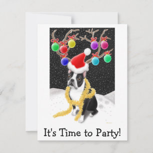 Cartes Pour Fêtes Annuelles Noël Boston Terrier