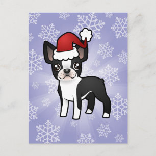 Cartes Pour Fêtes Annuelles Noël Boston Terrier