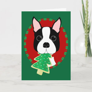Cartes Pour Fêtes Annuelles Noël Boston Terrier