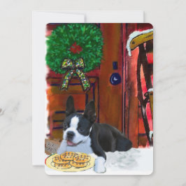 Cartes Pour Fêtes Annuelles Noël Boston Terrier