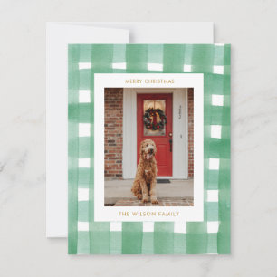 Cartes Pour Fêtes Annuelles Noël Botanique Plaid Family Photo Holiday