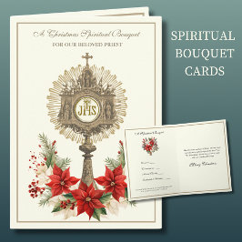 Cartes Pour Fêtes Annuelles Noël Bouquet spirituel prêtre catholique