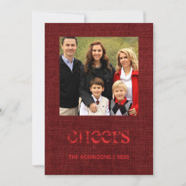 Cartes Pour Fêtes Annuelles Noël Bourgogne Burlap Snowflakes Photo famille
