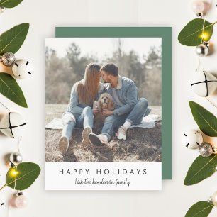 Cartes Pour Fêtes Annuelles Noël branché   Photo minimaliste moderne et élégan