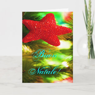 Cartes Pour Fêtes Annuelles Noël Buon Natale Red Christmas Star