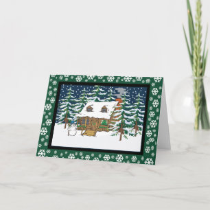 Cartes Pour Fêtes Annuelles noël cabine