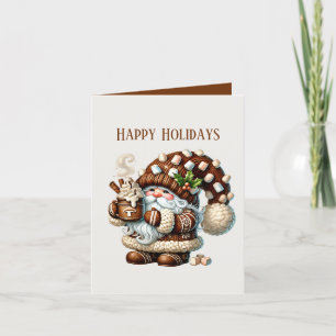 Cartes Pour Fêtes Annuelles Noël cacao gnome ajouter message Happy