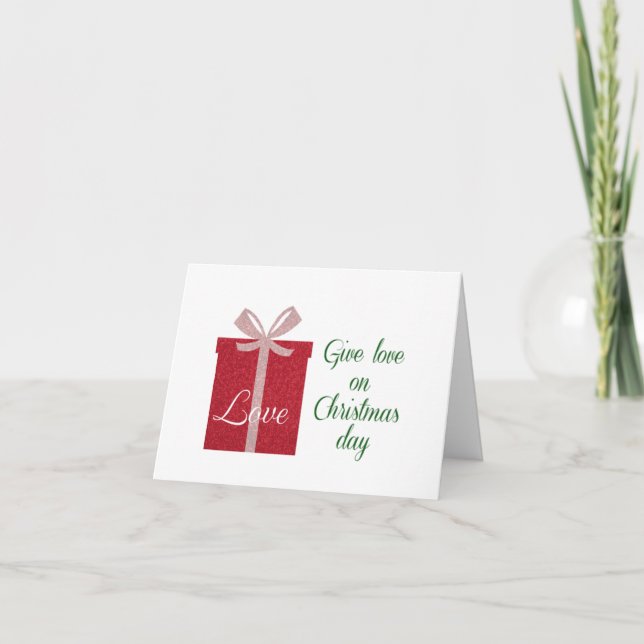 Cartes Pour Fêtes Annuelles Noël cadeau moderne rouge et vert (Devant)