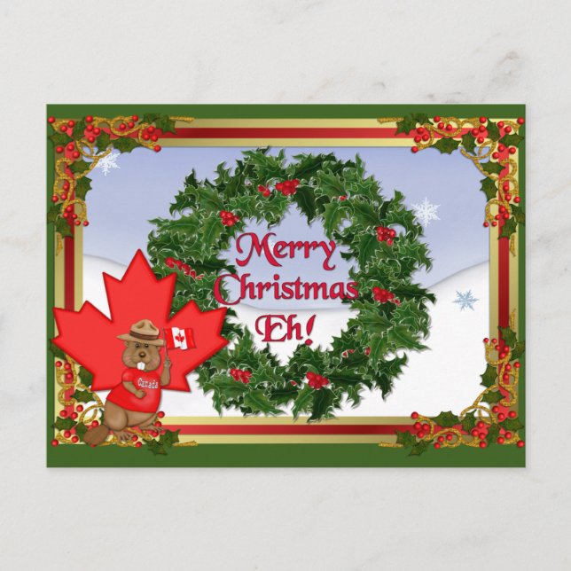 Cartes Pour Fêtes Annuelles Noël canadien (Devant)