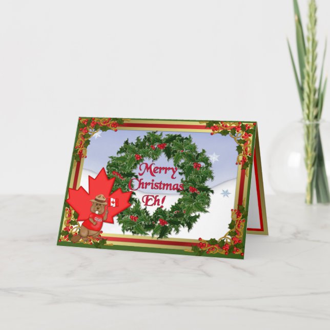 Cartes Pour Fêtes Annuelles Noël canadien (Devant)