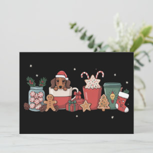Cartes Pour Fêtes Annuelles Noël Caniche Café Noël Pâtissier Pain d'épice 