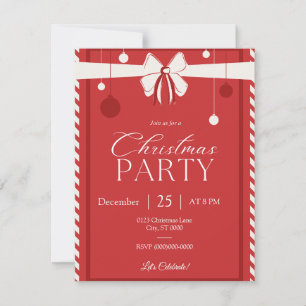 Cartes Pour Fêtes Annuelles Noël Canne de Bonbon Rouge