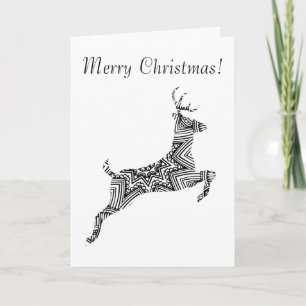 Cartes Pour Fêtes Annuelles Noël caracolant d'art de Young Buck de cerfs