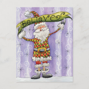 Cartes Pour Fêtes Annuelles Noël Caricature mignonne, je crois en Père Noël