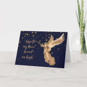 Cartes Pour Fêtes Annuelles Noël Carol Angel's nous avons entendu en haut
