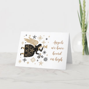 Cartes Pour Fêtes Annuelles Noël Carol Angel's nous avons entendu sur le haut 