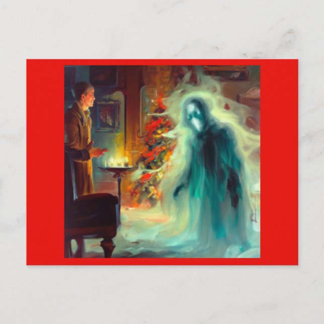 Cartes Pour Fêtes Annuelles Noël Carol Fantôme de Noël Futur (Devant)