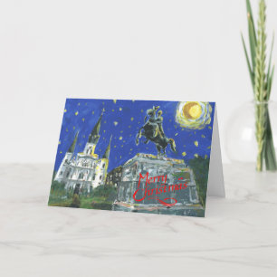 Cartes Pour Fêtes Annuelles Noël carré de Jackson de nuit étoilée Joyeux