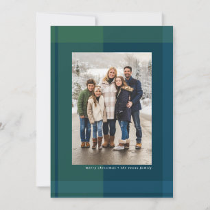 Cartes Pour Fêtes Annuelles Noël carreaux simple marine vert photo
