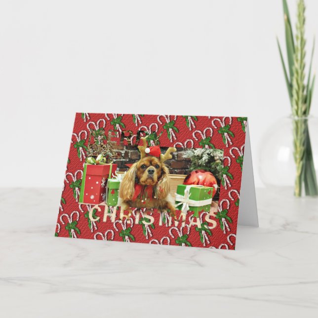 Cartes Pour Fêtes Annuelles Noël - Cavalier King Charles Spaniel - Meyers (Devant)